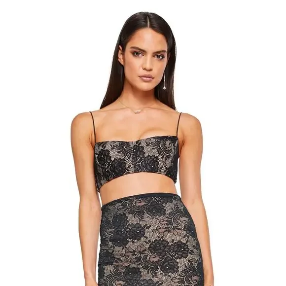 Nookie Heaven Bandeau Crop Top Black NWT M or L $190 - Picture 1 of 9